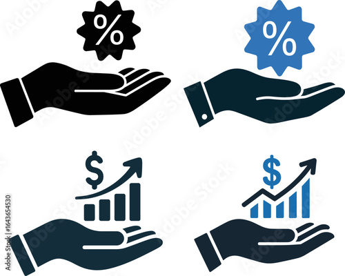 Financial Growth and Discount Icons
