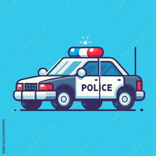 flat illustration of police car
