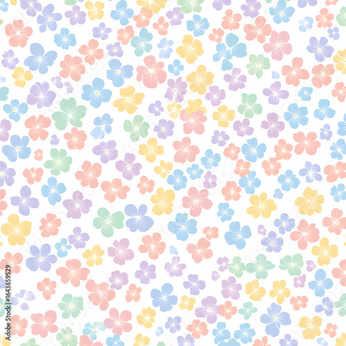 Soft pastel floral pattern with small scattered flowers