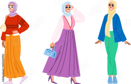 niqab muslim woman outfit vector