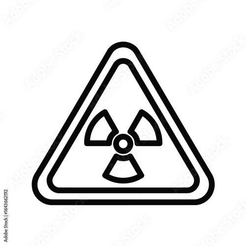 Universal Radiation Hazard Symbol Black Outline Icon for Safety Warnings and Scientific Contexts, Highlighting Potential Danger.