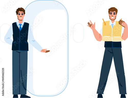 hospitality steward man vector