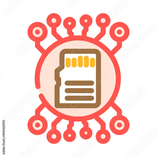 digital memory color icon vector illustration