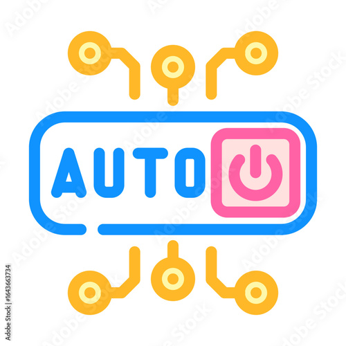 auto shut off feature color icon vector illustration