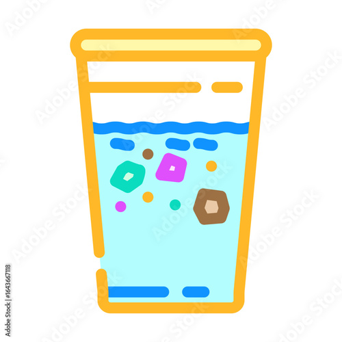 drinking water microplastics color icon vector illustration