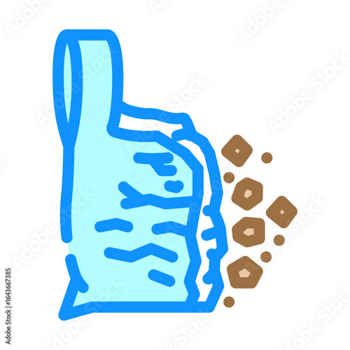 plastic waste decomposing microplastics color icon vector illustration