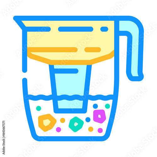 filtered water microplastic color icon vector illustration
