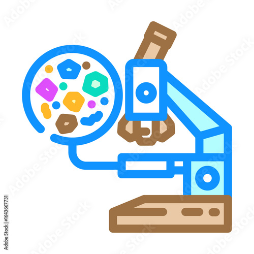 particles microplastic microscope color icon vector illustration