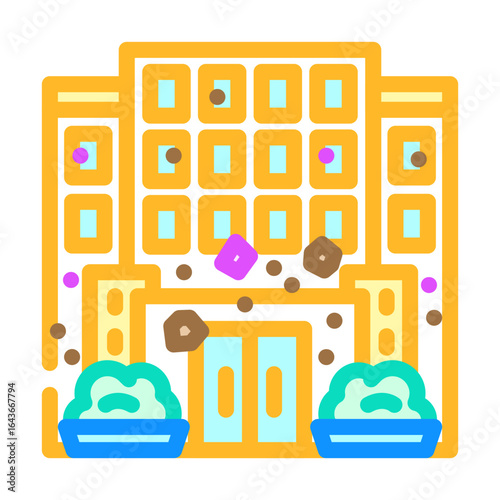 urban environment microplastic color icon vector illustration