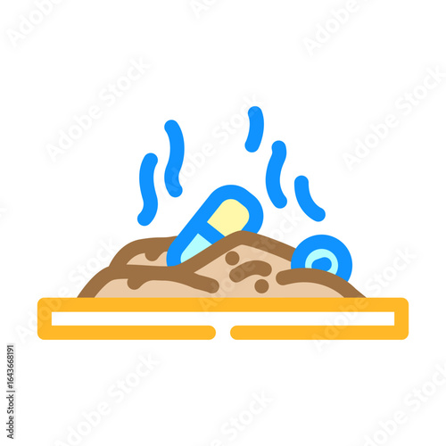 prescription drugs landfill color icon vector illustration