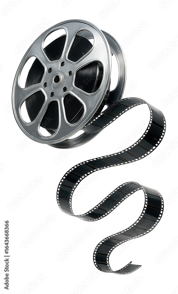 Obraz premium Metal film reel unwinding.