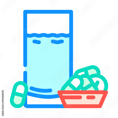 over prescription medicine color icon vector illustration