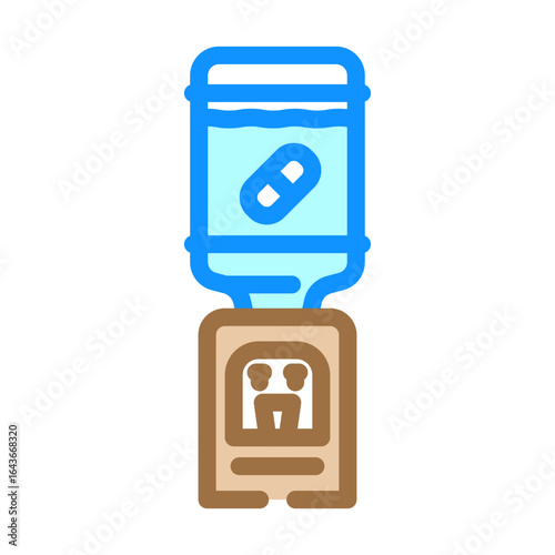 antibiotics drinking water color icon vector illustration