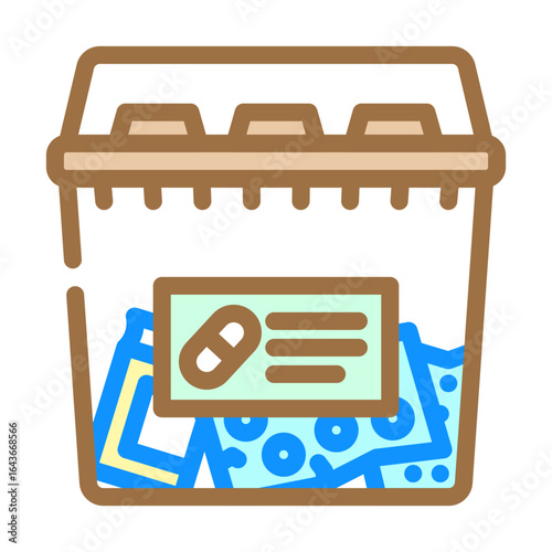 medicine containers garbage color icon vector illustration