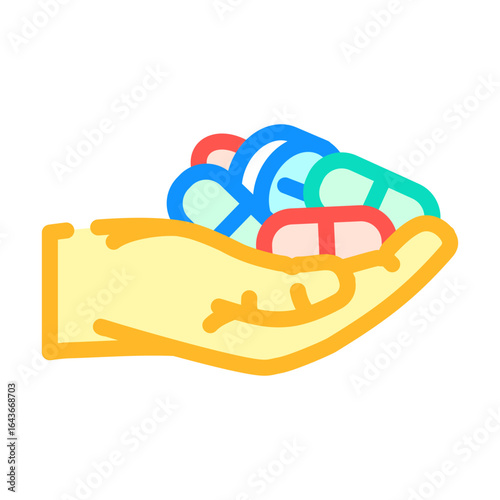 prescription drug abuse color icon vector illustration