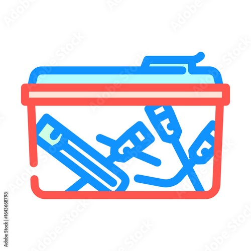 medical waste disposal needles color icon vector illustration
