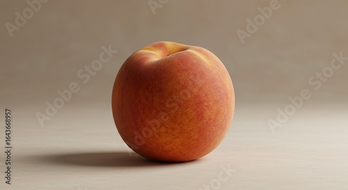 Wallpaper Mural A single peach sitting on a light surface in a studio setting Torontodigital.ca