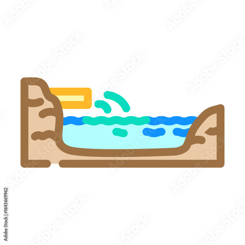 drain pipe releasing dirty water lake color icon vector illustration