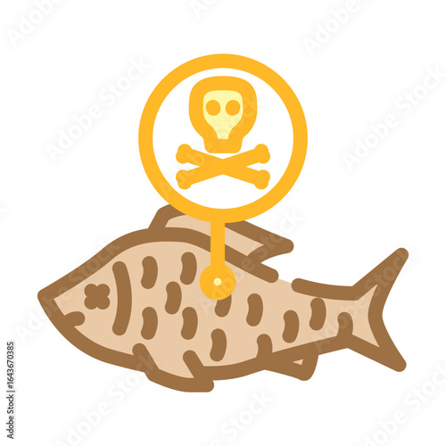 poisoned fish color icon vector illustration