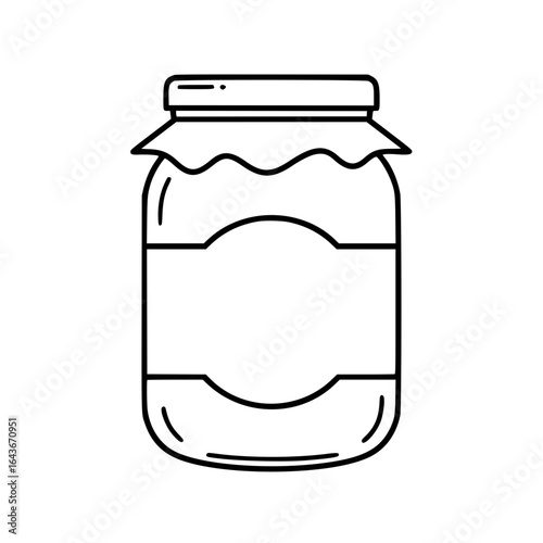 Jar of jam, simple design, black lines