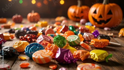 Colorful halloween candies