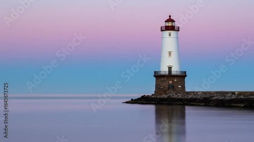 Wallpaper Mural Majestic Lighthouse Guardian Over a Serene, Reflective Pastel Seascape Torontodigital.ca