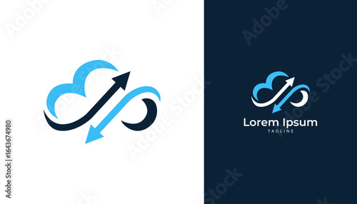 Abstract cloud logo icon vector template for technology