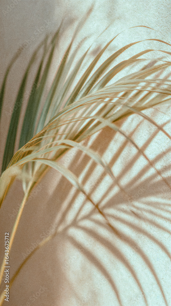 Obraz premium Minimalist Yoga and Wellness Lifestyle Photography Palm texture – Calm, Mindful, Natural Light Aesthetic