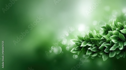 Lush Green Leaves with Soft Focus Background for Nature and Environmental Themes