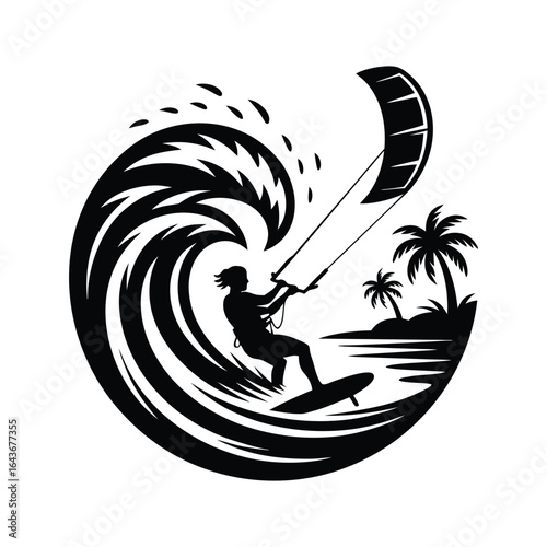 Kiteboarding Adventure in Paradise watersport, palm trees