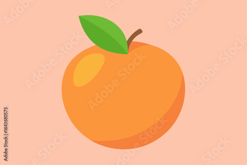 An orange fruit with leaf