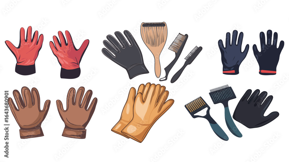 Fototapeta premium Barber Element – Isolated Barber Gloves Vector Graphic
