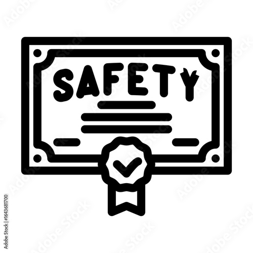 safety certification line icon vector illustration