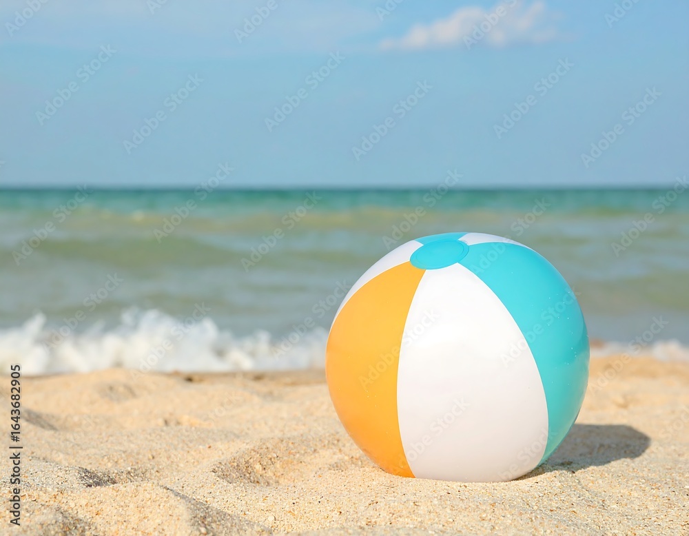 Beach ball on sand Beach ball on sand