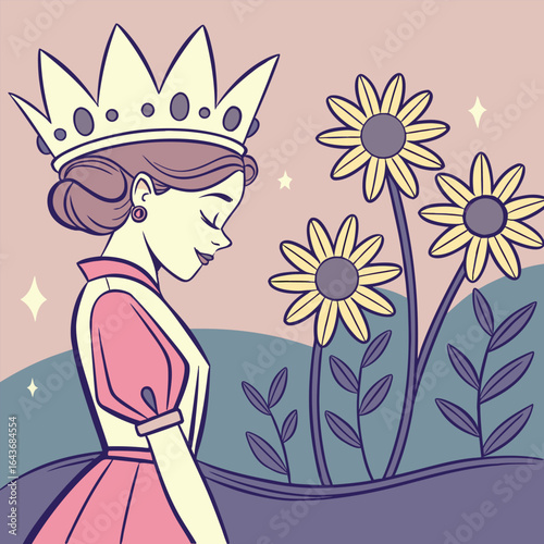 A vibrant fantasy crown crafted from glowing neon gerbera flower petals perfect for advertisements banners and magical themed designs