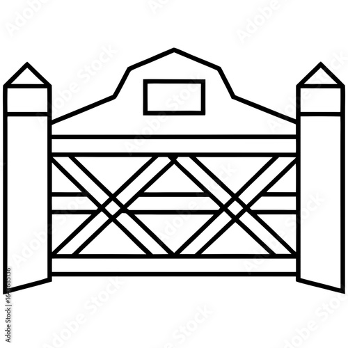 Rustic Farm Gate Illustration – Vector Art