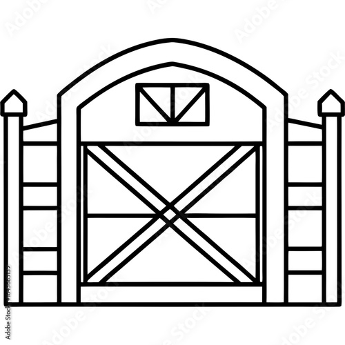 Rustic Farm Gate Illustration – Vector Art