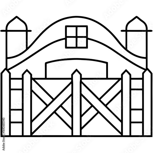 Rustic Farm Gate Illustration – Vector Art
