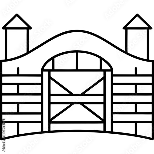 Rustic Farm Gate Illustration – Vector Art