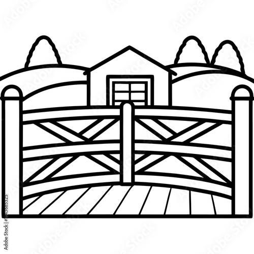Rustic Farm Gate Illustration – Vector Art
