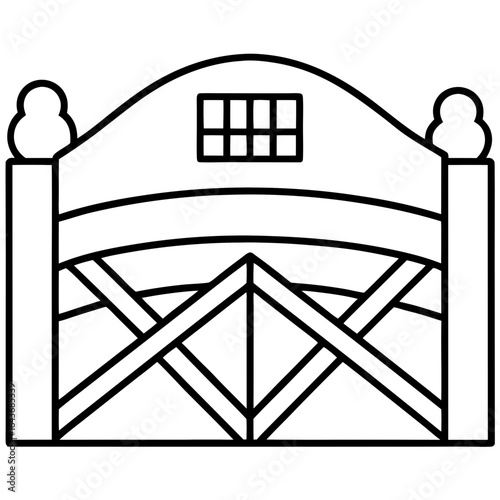 Rustic Farm Gate Illustration – Vector Art