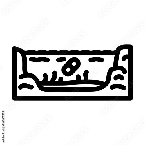 contaminated water source tablets line icon vector illustration