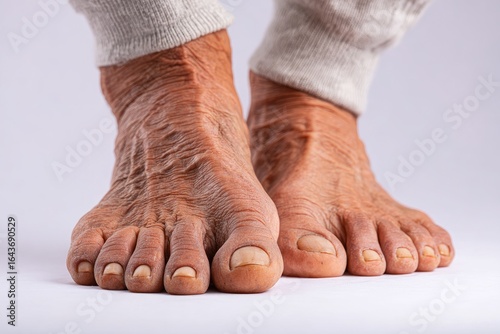 Close-up of aged bare feet