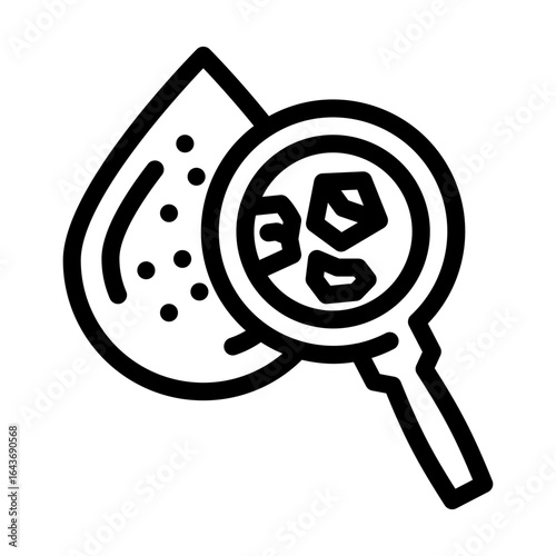 microplastic particles water drop line icon vector illustration