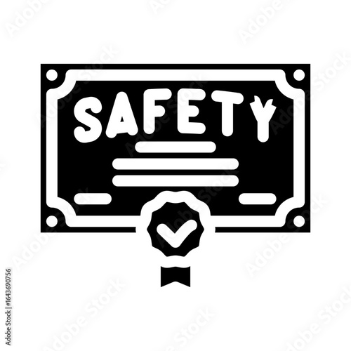 safety certification glyph icon vector illustration