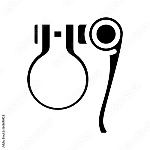 auto locking glyph icon vector illustration
