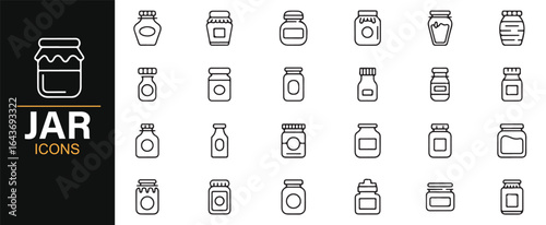Vector Icon Set for Sealed Jars and Containers for Food Preservation