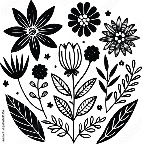 Decorative Border Leaf Pattern Brushes for Frames and Edges.