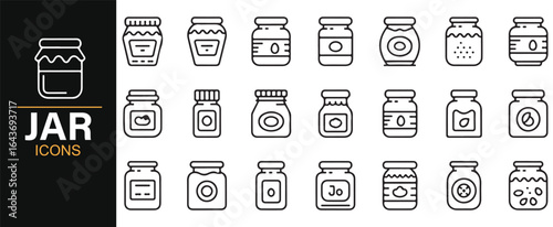 Icon Collection for Canning Jars, Storage Bottles, and Sealing Containers