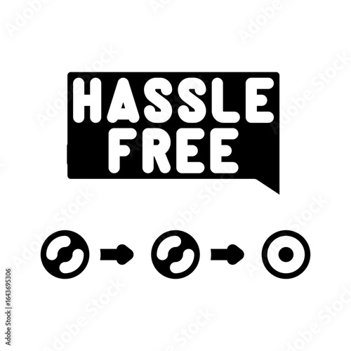 hassle free operation glyph icon vector illustration